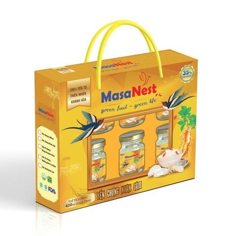 (HSD: 10/2026) Yến Tổ Chưng Nhân Sâm Masanest (Hộp 6 hũ)