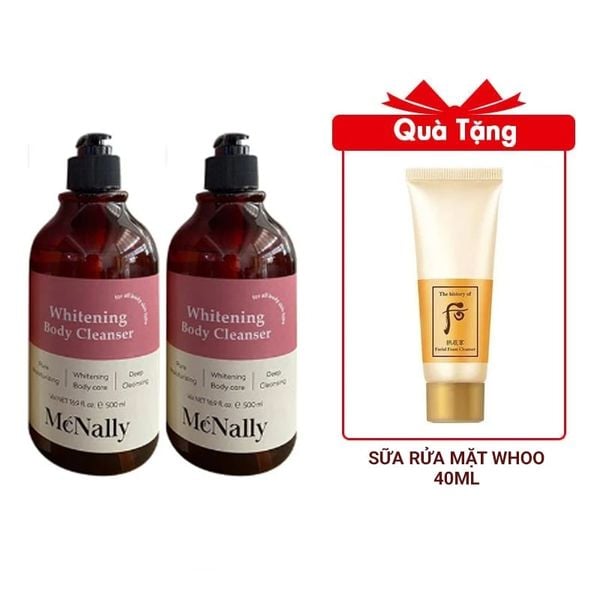 Combo Sữa Tắm Dưỡng Thể Trắng Da Hương Nước Hoa Mcnally Dưỡng Ẩm, Sáng Da, Cho Da Mềm Mịn, Lưu Hương Lâu 500mlx2 Tặng Sữa Rửa Mặt Dịu Nhẹ The History Of Whoo Gongjinhyang Facial Cleansing Foam 40ml