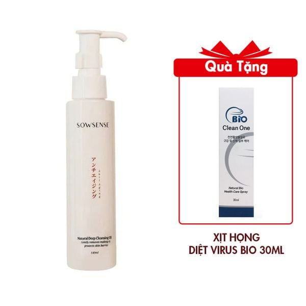 (HSD: 9/2025) Dầu Tẩy Trang Làm Sạch Sâu Tự Nhiên, Loại Bỏ Lớp Trang Điểm Và Bụi Bẩn Trên Da Sowsense 140ml