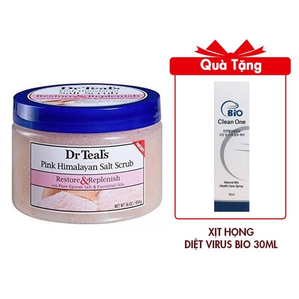 (HSD: 11/2025) Tẩy Tế Bào Chết Dr Teal's Muối Espom Dưỡng Da Muối Hồng Mỹ Pink Himalayan 454g