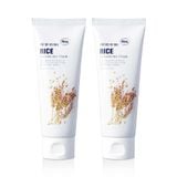 (HSD: 4/2025) Combo 2 Sữa Rửa Mặt Cho Da Khô Chiết Xuất Mầm Lúa Mạch Hebeheba Real Rice Cleansing Foam 120mlx2
