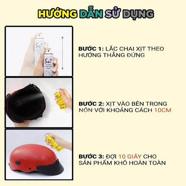 Xịt Khử Mùi Diệt Khuẩn Nón Bảo Hiểm Lưu Hương Su Track 75ml