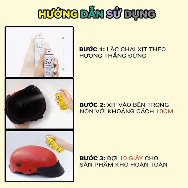 Combo 2 Xịt Khử Mùi Diệt Khuẩn Nón Bảo Hiểm Lưu Hương Su Track 75mlx2