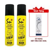 (HSD: 9/2025) Combo 2 Xịt Khử Mùi Diệt Khuẩn Nón Bảo Hiểm Lưu Hương Su Track 75mlx2 Màu vàng