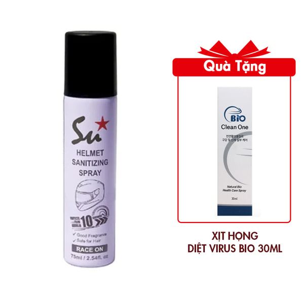 (HSD: 9/2025) Xịt Khử Mùi Diệt Khuẩn Nón Bảo Hiểm Lưu Hương Su Track 75ml Màu Tím