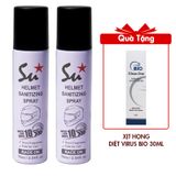 (HSD: 9/2025) Combo 2 Xịt Khử Mùi Diệt Khuẩn Nón Bảo Hiểm Lưu Hương Su Track 75mlx2 Màu Tím