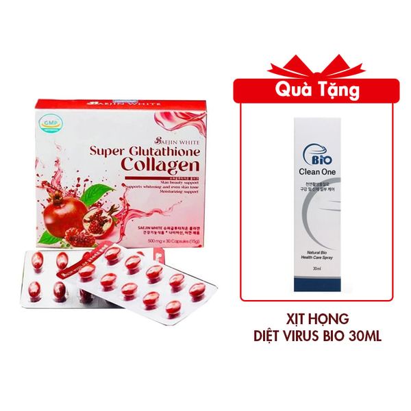 (HSD: 7/2025) Viên Uống Super Glutathione Collagen dưỡng trắng da hộp 30 viên
