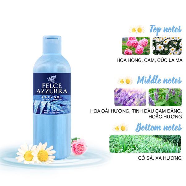 (HSD: 4/2027) Combo 2 Sữa Tắm Hương Nước Hoa Felce Azzurra Hương Cổ Điển 650mlx2