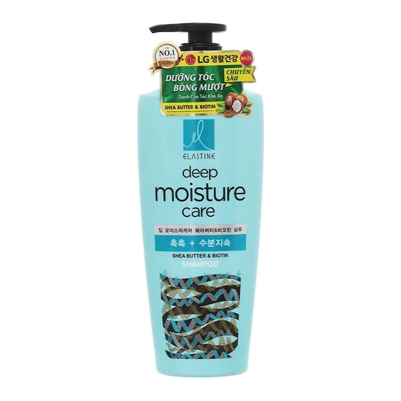 Dầu Gội Elastine Deep Moisture Dưỡng Tóc Bóng Mượt 550ml