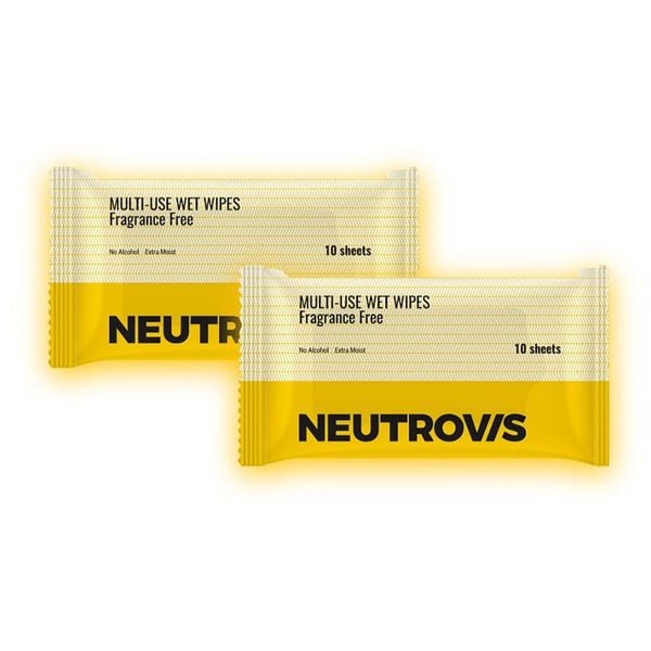 (HSD: 10/2025) Combo 10 Gói Khăn Giấy Ướt Đa Dụng Không Mùi An Toàn Neutrovis - (Gói 10tờ)