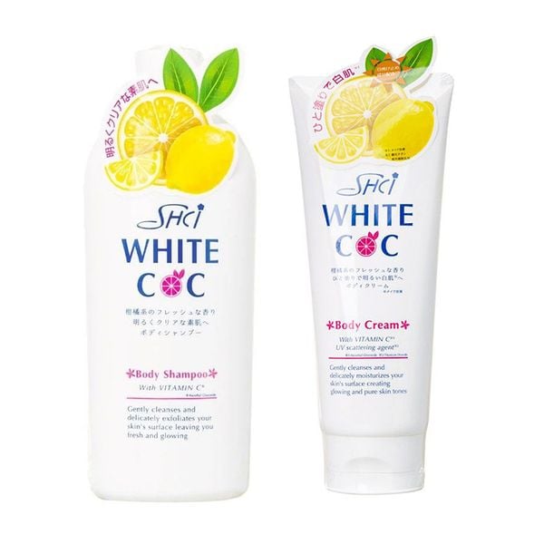 Combo Sữa Tắm Dưỡng Trắng Da SHCI White CC Body Shampoo 360ml Và Kem Dưỡng Thể Trắng Da SHCI White CC 180g