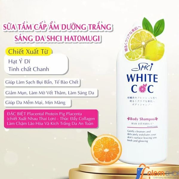 Combo Sữa Tắm Dưỡng Trắng Da SHCI White CC Body Shampoo 360ml Và Kem Dưỡng Thể Trắng Da SHCI White CC 180g