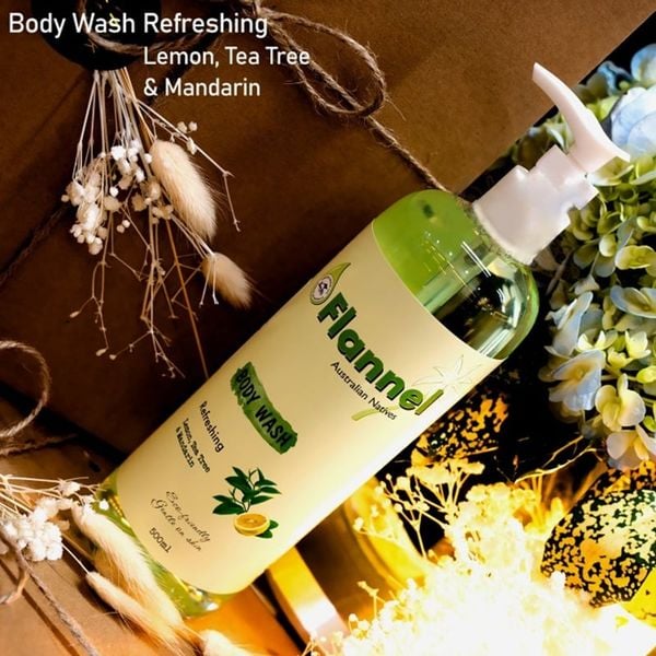 Combo 2 Sữa Tắm Làm Sạch, Thư Giãn Flannel Chanh, Cây Trà Xanh và Quýt 500mlx2