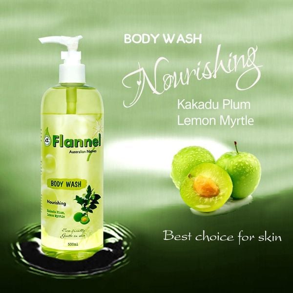 Combo 2 Sữa Tắm Dưỡng Thể Flannel Hương Mận Kakadu & Chanh Sim 500mlx2