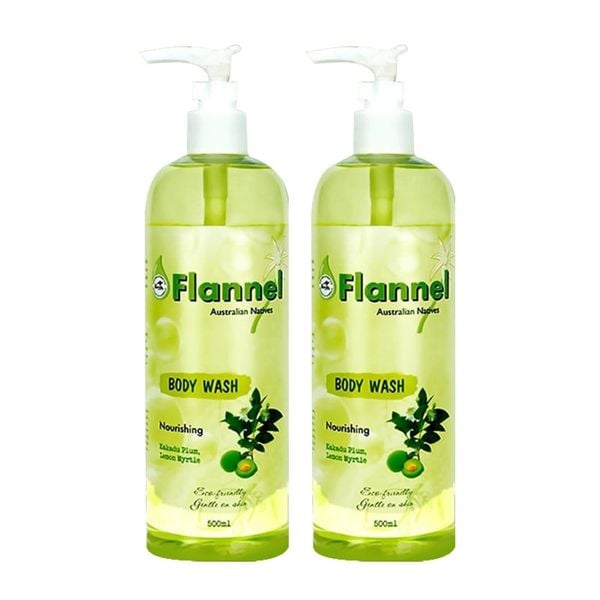 Combo 2 Sữa Tắm Dưỡng Thể Flannel Hương Mận Kakadu & Chanh Sim 500mlx2