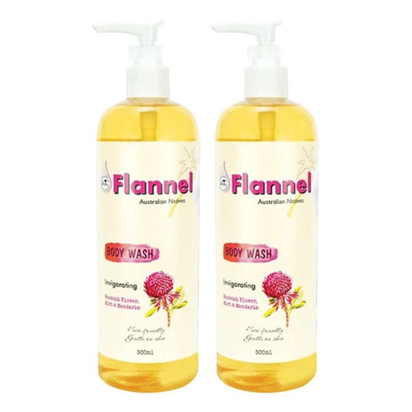 Combo 2 Sữa Tắm Tiếp Thêm Sinh Lực Flannel Hoa Waratah, Bạc Hà & Quýt Mùi Hương Ngọt Ngào Quý Phái 500mlx2