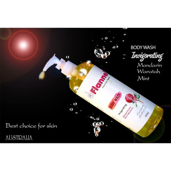 Combo 2 Sữa Tắm Tiếp Thêm Sinh Lực Flannel Hoa Waratah, Bạc Hà & Quýt Mùi Hương Ngọt Ngào Quý Phái 500mlx2