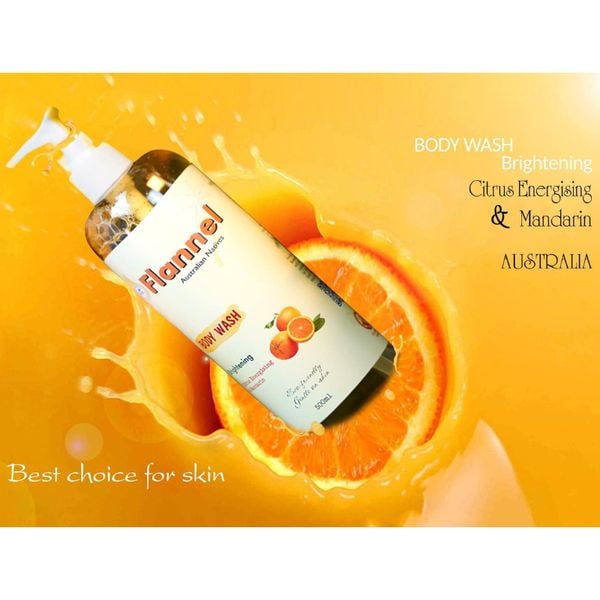 Combo 2 Sữa Tắm Làm Sáng Da Flannel Hương Cam & Quýt 500mlx2