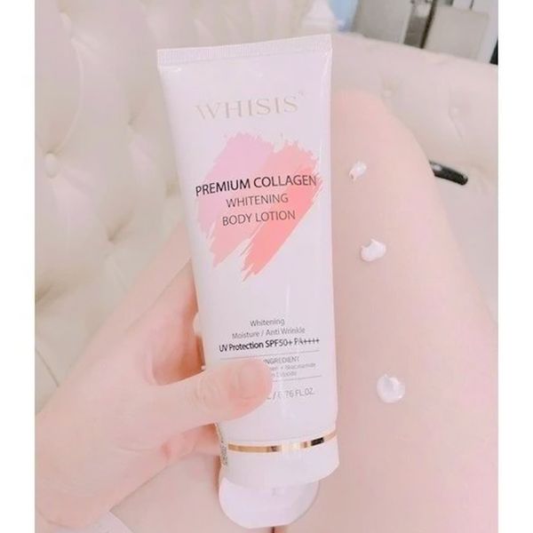 (HSD: 4/2026) Combo 2 Kem Dưỡng Thể Trắng Da Chống Nắng WHISIS Premium Collagen Whitening Body Lotion 200mlx2
