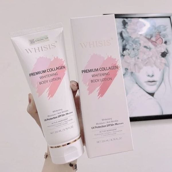(HSD: 4/2026) Combo 2 Kem Dưỡng Thể Trắng Da Chống Nắng WHISIS Premium Collagen Whitening Body Lotion 200mlx2