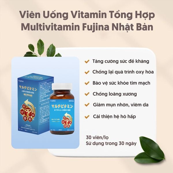 (HSD: 10/2025) Vitamin Tổng Hợp Tăng Đề Kháng Multivitamin Fujina 30 Viên/ Hộp