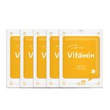 (HSD: 5/2026) Combo 5 Mặt Nạ Miếng MJCARE ON Cấp Ẩm, Dưỡng Sáng, Mờ Thâm 23gx5 Vitamin