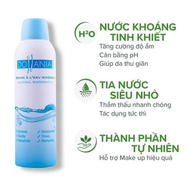(HSD: 8/2026) Xịt Khoáng Dưỡng Ẩm, Cấp Nước, Làm Dịu Da Dollania 150ml