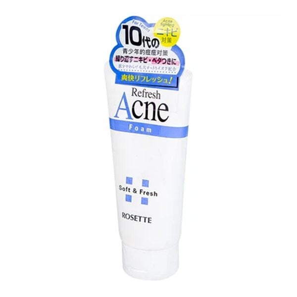 (HSD: 2/2026) Combo 2 Sữa Rửa Mặt Tạo Bọt Rosette Refresh Acne Foam Hỗ Trợ Làm Sạch Bụi Bẩn, Bã Nhờn 120gx2