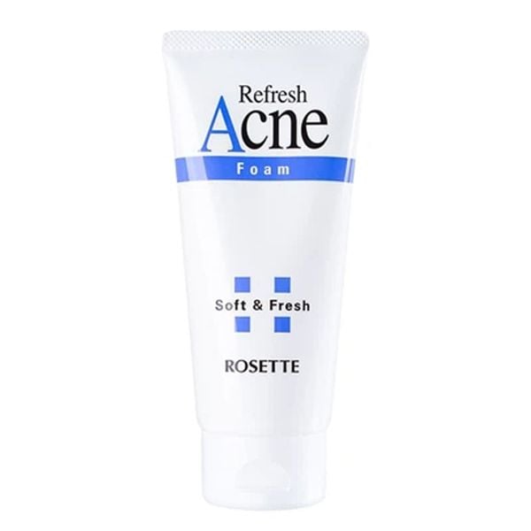(HSD: 2/2026) Sữa Rửa Mặt Tạo Bọt Rosette Refresh Acne Foam Hỗ Trợ Làm Sạch Bụi Bẩn, Bã Nhờn 120g