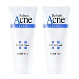 (HSD: 2/2026) Combo 2 Sữa Rửa Mặt Tạo Bọt Rosette Refresh Acne Foam Hỗ Trợ Làm Sạch Bụi Bẩn, Bã Nhờn 120gx2