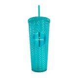 Ly Nhựa 2 Lớp Kèm Ống Hút Màu Xanh Fonte 760ml