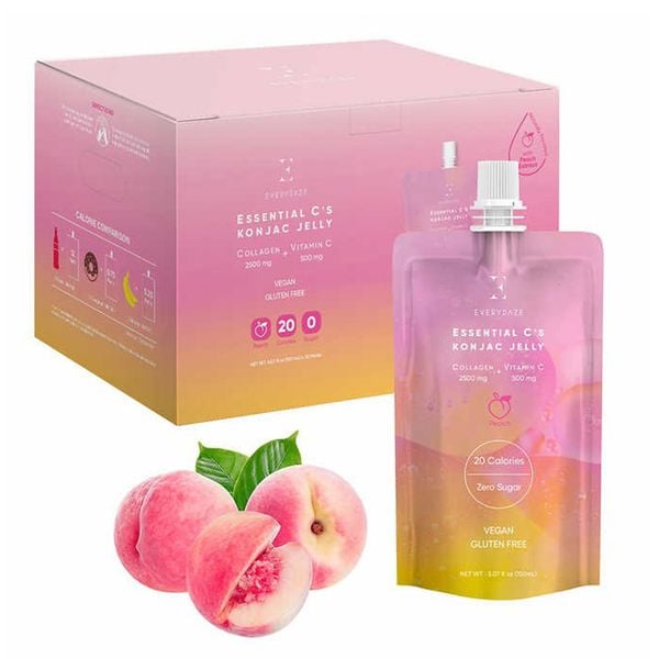 (HSD: 11/2025) Thạch Dinh Dưỡng, Giảm Cân vị Đào - Everydaze Essential C’s Konjac Jelly 10 gói / hộp