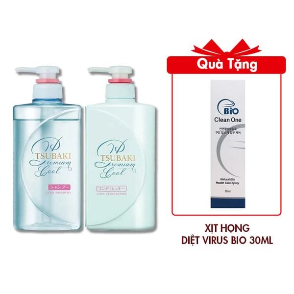 (HSD: 11/2025) Combo Gội Và Xả Sạch Dầu Mát Lạnh, Phục Hồi hư tổn Tsubaki Premium Cool & Repair 490mlx2