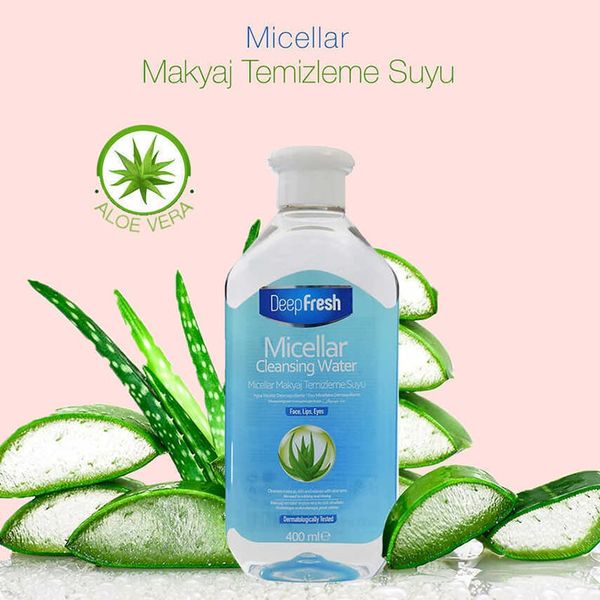 Nước Tẩy Trang Deep Fresh Micellar cleansing Water Dùng Cho Mọi Loại Da 400ml Tặng Combo 5 Gói Khăn Giấy Ướt Đa Dụng Không Mùi An Toàn Neutrovis - (Gói 10tờ)