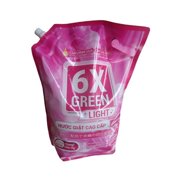 Nước giặt 6x Green Light Hương Đắm Say Tích Hợp 2 Trong 1 Làm Sạch 3200ml