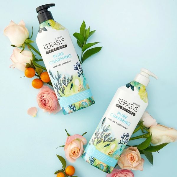 (HSD: 6/2026) Dầu Xả Hương Nước Hoa Kerasys Perfume Pure & Charming Rinse 600ml Hương Quýt Và Hoa Ly Hàn Quốc 600ml