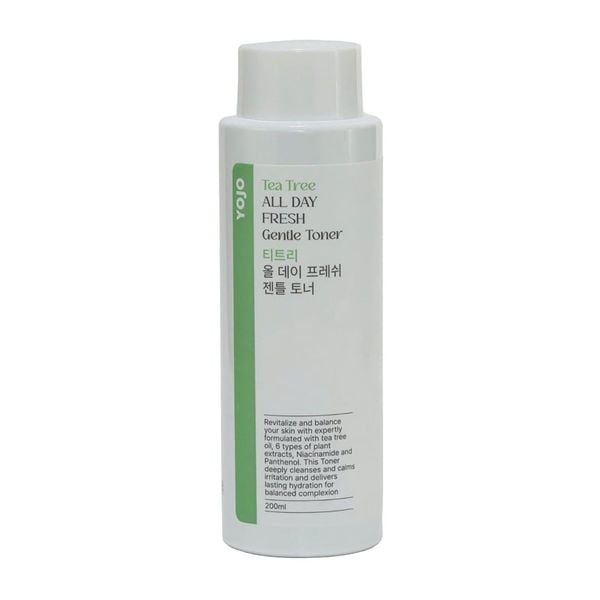 Toner Tràm Trà Yojo Tea Tree All Day Fresh Gentle Toner Phù Hợp Ngay Cả Với Làn Da Nhảy Cảm 200ml