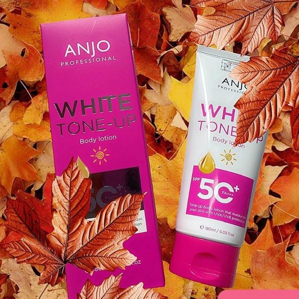 (HSD: 6/2026) Combo 2 Kem Dưỡng Thể Trắng Da Toàn Thân Nâng Tone Tức Thì Anjo White Tone-Up Body Lotion Spf50+ Pa+++ 180Mlx2