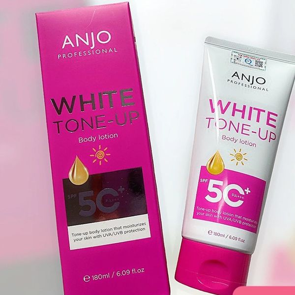 (HSD: 6/2026) Combo 2 Kem Dưỡng Thể Trắng Da Toàn Thân Nâng Tone Tức Thì Anjo White Tone-Up Body Lotion Spf50+ Pa+++ 180Mlx2