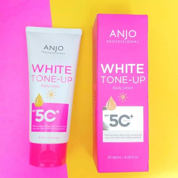 (HSD: 6/2026) Kem Dưỡng Thể Trắng Da Toàn Thân Nâng Tone Tức Thì Anjo White Tone-Up Body Lotion Spf50+ Pa+++ 180Ml