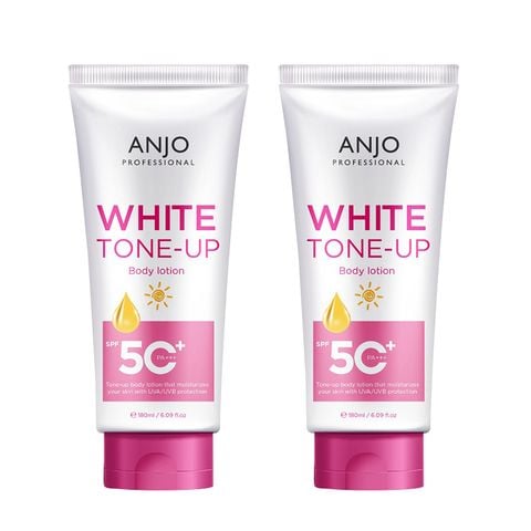 (HSD: 6/2026) Combo 2 Kem Dưỡng Thể Trắng Da Toàn Thân Nâng Tone Tức Thì Anjo White Tone-Up Body Lotion Spf50+ Pa+++ 180Mlx2