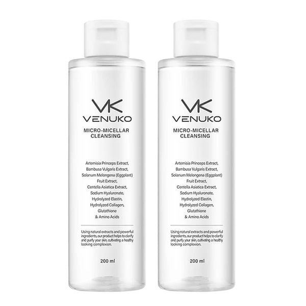 (HSD: 5/2026) Combo 2 Nước Tẩy Trang Sạch Sâu Venuko Micro – Micellar Cleansing 200mlx2