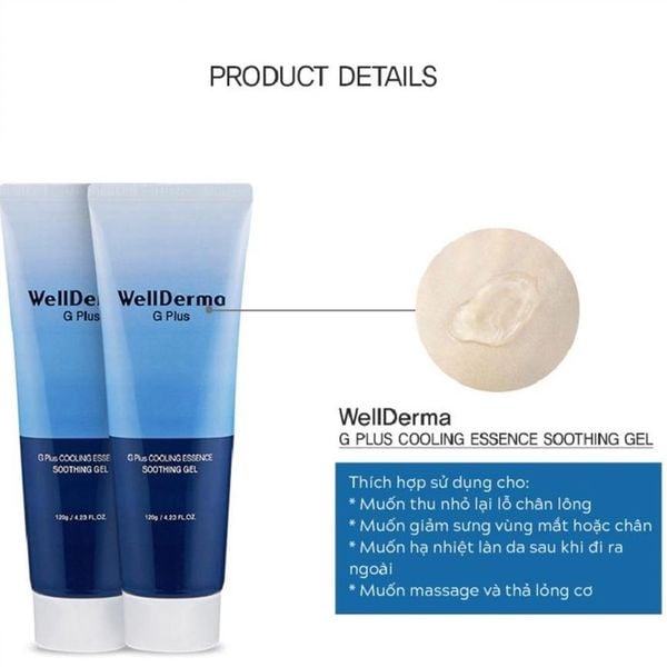 (HSD: 3/2026) Kem Gel Dưỡng Ẩm Cấp Nước Trẻ Hóa Da Wellderma G Plus Mils Acis Ance Gel Cleanser 120ml