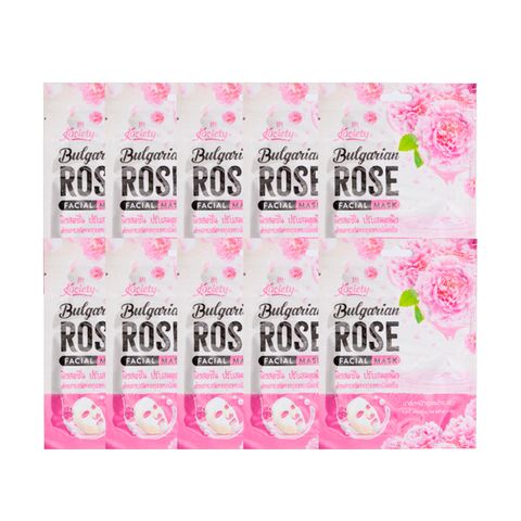 (HSD: 1/2026) Combo 10 Mặt Nạ Dưỡng Ẩm Hoa Hồng Bulgarian Kociety 27gx10