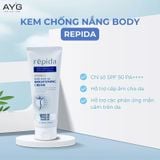 (HSD: 5/2026) Kem Dưỡng Thể Nâng Tone Sáng Da Repida Cấp Ẩm, Phục Hồi, Bảo Vệ Da SPF 50+ PA++++ 200ml