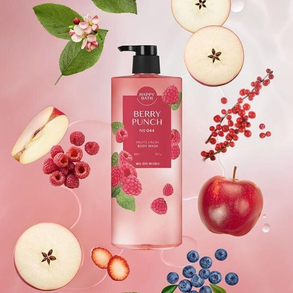 Sữa Tắm Happy Bath Fruits Berry Punch Body Wash Chiết Xuất Từ Trái Cây 900g (Có 2 Mùi Lựa Chọn)