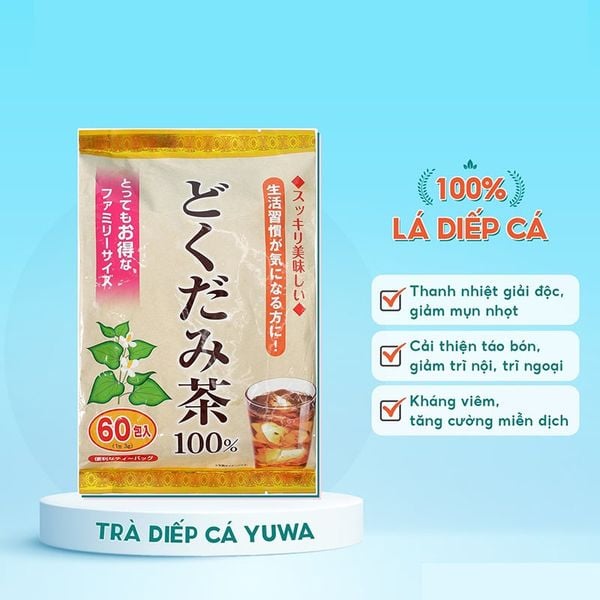 (HSD: 12/2026) Trà Diếp Cá Yuwa Thanh Lọc Cơ Thể Túi 60 gói