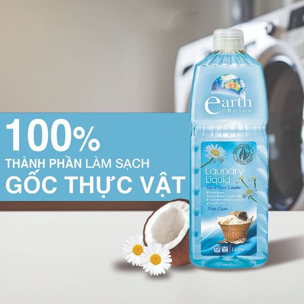 Nước Giặt Đồ Lót Earth Choice An Toàn Với Da Nhạy Cảm Với Nguồn Gốc Thực Vật An Toàn - Dung Tích 1 Lít
