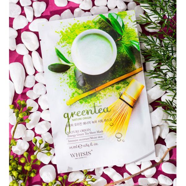 (HSD: 4/2027) Combo 10 Mặt Nạ Giấy Hàn Quốc Trị Mụn Trà Xanh WHISIS Nature Origin Energy Green Tea Sheet Mask 25mlx10