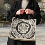 Túi Cói Họa Tiết Hình Trống Nút Bấm Mẫu NNJ018